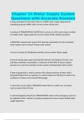 Chapter 14 Water Supply System Questions with Accurate Answers