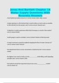 Jones And Bartlett Chapter 14 Water Supply Questions With Accurate Answers