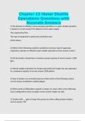 Chapter 13 Water Shuttle Operations Questions with Accurate Answers