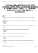Purchasing and Supply Chain Management&comma; 8th Edition &ndash; Robert B&period; Handfield&comma; Larry C&period; Giunipero&comma; Robert M&period; Monczka & James L&period; Patterson &ndash; Complete Test Bank with Answers