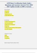 AFIP Basic Certification Study Guide &vert;  Questions and accurate Answers&vert; New 2026&sol;  2027 Update &vert;Grade A &lpar;100&percnt; Correct&rpar;