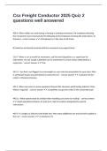Csx Freight Conductor 2025 Quiz 2 questions well answered
