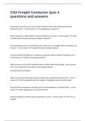 CSX Freight Conductor Quiz 4 questions and answers