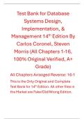 Test Bank Database Systems Design&comma; Implementation&comma; & Management 14th Edition By Carlos Coronel&comma; Steven Morris