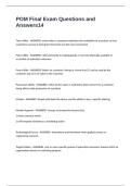 POM Final Exam Questions and Answers