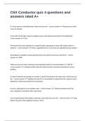 CSX Conductor quiz 4 questions and answers rated A&plus;