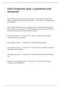 CSX Conductor Quiz 1 questions well answered