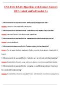 CNA TMU Exam &lpar;Latest 2026&sol;2027 Update&rpar; Complete Questions and Guide Answers&comma; 100&percnt; Verified Graded A&plus;