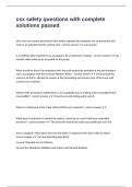 csx safety questions with complete solutions passed