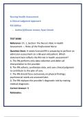Nursing Health Assessment&colon; A Clinical Judgment Approach&comma; 4th Edition &ndash; Complete Test Bank &vert; NCLEX & HESI-Style Questions with Answers and Rationales