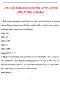 CPC Mock Exam 2 &lpar;Latest 2026&sol;2027 Update&rpar; Complete Questions and Guide Answers&comma; 100&percnt; Verified Graded A&plus;