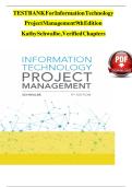 Test Bank for Information Technology Project Management 8th Edition by Kathy Schwalbe 9781285452340