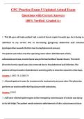CPC Practice Exam 5 &lpar;Latest 2026&sol;2027 Update&rpar; Complete Questions and Guide Answers&comma; 100&percnt; Verified Graded A&plus;