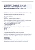 WGU C955 - Module 5 Complete Solutions for Descriptive Statistics of Two Variables &lpar;Scored A&rpar;