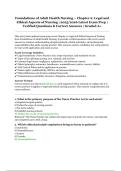 Foundations of Adult Health Nursing &ndash; Chapter 2&colon; Legal and Ethical Aspects of Nursing &vert; 2025&sol;2026 Exam Prep &vert; Verified Q&A &vert; Graded A&plus;