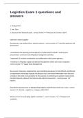 Logistics Exam 1 questions and answers