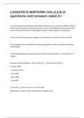 LOGISTICS MIDTERM CH1&comma;2&comma;3&comma;8&comma;11 questions and answers rated A&plus;