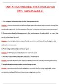 CQM-C Exam &lpar;Latest 2026&sol;2027 Update&rpar; Complete Questions and Guide Answers&comma; 100&percnt; Verified Graded A&plus;