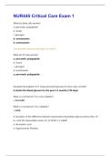 NUR445 Critical Care Exam 1  Questions & Answers Solved 100&percnt; Correct&excl;&excl;