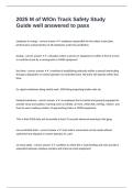 2025 M of WOn Track Safety Study Guide well answered to pass-