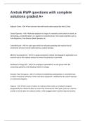 Amtrak RWP questions with complete solutions graded A&plus;