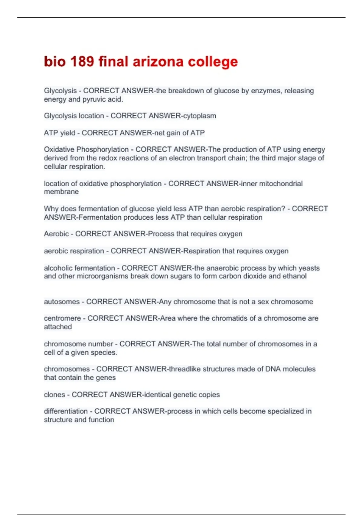 bio 189 final arizona college Questions & Answers Solved 100% Correct ...