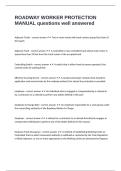 ROADWAY WORKER PROTECTION MANUAL questions well answered