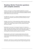 Roadway Worker Protection questions with complete solutions