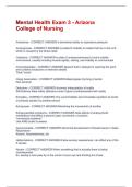 Mental Health Exam 3 - Arizona College of Nursing Questions And Answers Latest Updates 2026 With Correct Answers 100&percnt; With Complete Solutions Pass Guaranteed &vert; Graded A&plus; &vert;