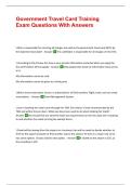 Government Travel Card Training Exam Questions With Answers
