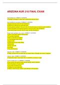 ARIZONA NUR 216 FINAL EXAM QUESTIONS & ANSWERS VERIFIED 100&percnt; CORRECT&excl;&excl;