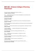 BIO 202 - Arizona College of Nursing Final Exam  Questions & Answers Solved 100&percnt; Correct&excl;&excl;