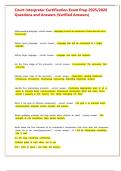 Court Interpreter Certification Exam Prep 2025&sol;2026 &ndash; Verified Questions & Answers A&plus;