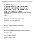 CAPA&sol;CPAN Review &vert; COMPREHENSIVE QUESTIONS AND VERIFIED ANSWERS &lpar;DETAILED & ELABORATED&rpar; ACTUAL EXAM 2025 TEST 100&percnt; SOLVED 2025&excl;&excl;