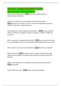 Clinical Judgement&sol;RRT Exam  Questions and answers 