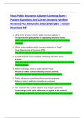 Texas Public Insurance Adjuster Licensing Exam &ndash;  Practice Questions And Correct Answers &lpar;Verified  Answers&rpar; Plus Rationales 2025&sol;2026 Q&A &vert; Instant  Download Pdf