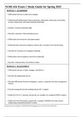 NURS 424 Exam 1 Study Guide for Spring 2025 