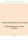 Auto Tech Electrical Section Exam 3 Practice &lpar;2025&sol;2026 Verified Questions and Answers with A&plus; Grades&rpar;