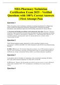 NHA Pharmacy Technician Certification Exam 2025 &ndash; Verified Questions with 100&percnt; Correct Answers &vert; First Attempt Pass