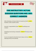 FIRE INSTRUCTOR II ACTUAL 2025&sol;2026 QUESTIONS AND 100&percnt; CORRECT ANSWERS