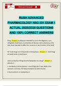 RUSH ADVANCED PHARMACOLOGY NSG 531 EXAM 1 ACTUAL 2025&sol;2026 QUESTIONS AND 100&percnt; CORRECT ANSWERS