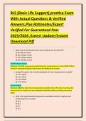 BLS &lpar;Basic Life Support&rpar; practice Exam With Actual Questions & Verified Answers&comma;Plus Rationales&sol;Expert Verified For Guaranteed Pass 2025&sol;2026 &sol;Latest Update&sol;Instant Download Pdf