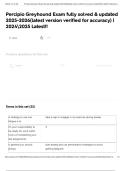 Percipio Greyhound Exam fully solved & updated 2025-2026&lpar;latest version verified for accuracy&rpar; &vert; 20242025 Latest&excl;&excl;