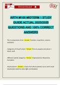 ARTH M100 MIDTERM 1 STUDY GUIDE ACTUAL 2025&sol;2026 QUESTIONS AND 100&percnt; CORRECT ANSWERS