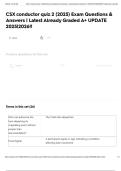 CSX conductor quiz 2 &lpar;2025&rpar; Exam Questions & Answers &vert; Latest Already Graded A&plus; UPDATE 2025&vert;2026&excl;&excl;