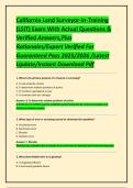 California Land Surveyor-in-Training &lpar;LSIT&rpar; Exam With Actual Questions & Verified Answers&comma;Plus Rationales&sol;Expert Verified For Guaranteed Pass 2025&sol;2026 &sol;Latest Update&sol;Instant Download Pdf