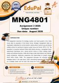 MNG4801 Assignment 3 &lpar;COMPLETE ANSWERS&rpar; 2026 - DUE August 2026
