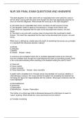 NUR 305 FINAL EXAM QUESTIONS AND ANSWERS