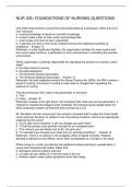 NUR 305 FOUNDATIONS OF NURSING QUESTIONS