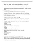 NUR 305 FINAL - MODULE 1 REVIEW QUESTIONS